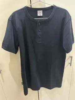 avirex ヘンリーネック 半袖Tシャツ　サーマル ブラック　XL