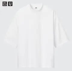 メンズ　UNIQLO U エアリズムコットンオーバーサイズモックネックT