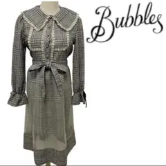bubbles チェック　ワンピース　新品未使用タグ付き　フリル　レース　ベルト