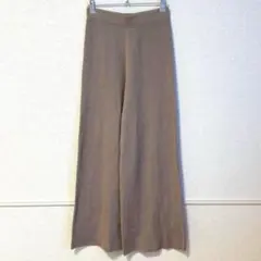 JEANASIS ジーナシス リブニット ワイドパンツ ブラウン F 春秋