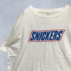 BKSJ アドバタイジング Tシャツ 古着 白 スニッカーズ ロゴ 企業