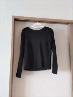 【新品タグ付き】黒 長袖 トップス ソフトボートネック Fサイズのサムネイル