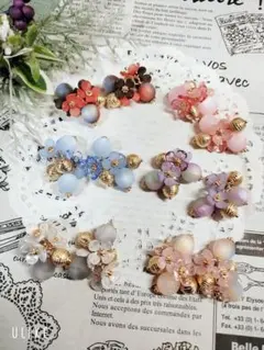 ❤11-22/グラデーションフロストビーズ&手染めフラワー❤