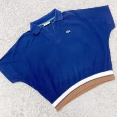 LACOSTE ラコステ ドルマン 半袖 ポロシャツ ネイビー 34 XS 紺色