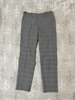 UNIQLO グレンチェック スラックス グレー Mサイズ