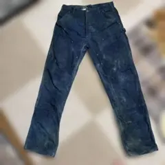 Carhartt ダブルニー ペインター パンツ　ブラックネイビー　染め直し