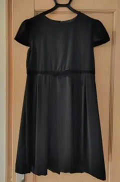 ブラック フレアワンピース リボン付き
