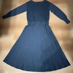 【超美品】SLOBE IÉNA ネイビー ニットワンピース 長袖