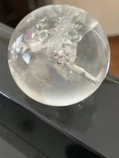 ブラックトルマリンインクォーツ スフィア 34.7mm 天然石 丸玉 水晶