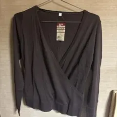 無印良品 ファインメリノアイレットリブ カシュクールセーター