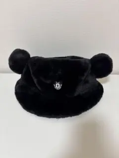 【完売品】ディズニーミッキー ブラック バケットハット もこもこ 公式 冬 黒