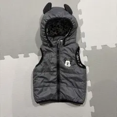 H&M ミッキーマウス フード付きベビーベスト グレー