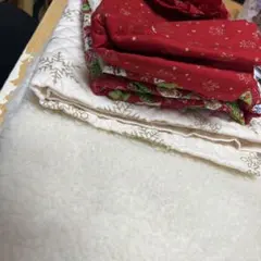 クリスマス柄生地とフリースセット