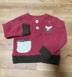 《petit jam》95cm 赤い鳥刺繍 長袖トレーナー プチジャム