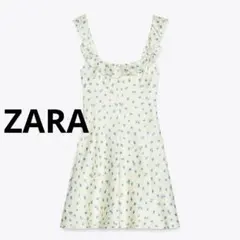 ZARA プリント柄サテンワンピース　ザラ