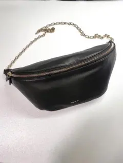 【フランス製】agnes b. アニエスベー 巾着型レザーボトムショルダーバッグ agnès b. アニエスベー 巾着 ショルダーバッグ 本革 レザー