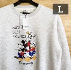 新品タグ付き　スウェット　トレーナー　裏ボア　ミッキー　ディズニー　杢ホワイト