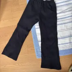 ハート刺繍 リブパンツ ブラック キッズ