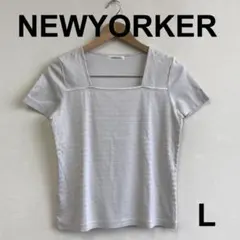 最終　C0713A09【NEWYORKER】スクエアネックボーダーカットソーのサムネイル
