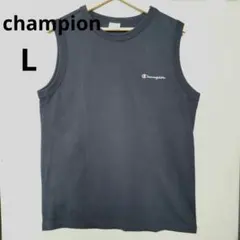 【美品】Champion チャンピオン ノースリーブ ネイビー L綿100%のサムネイル