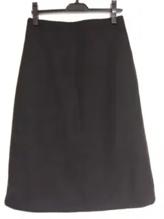 ユニクロ　ウール混　黒 スカート 後ろファスナー、スリット、 裏地あり