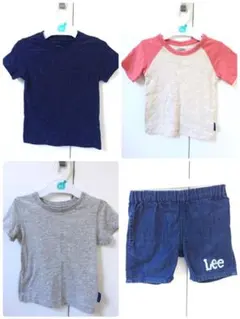 Tシャツ3点＋デニム短パン セット