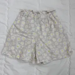GU 花柄ショートパンツ グレー/イエロー　130cm