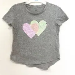 GAP グレー ハート型スパンコール Tシャツ　サイズ110(XS)