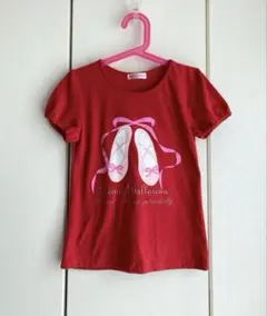 バレエシューズ　リボン柄　Tシャツ　120 130