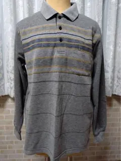 TOROY（トロイ） メンズ長袖ポロシャツ Mサイズ グレー系