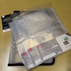 6リングファイル ジッパー付き A5クリアポケット8枚入り3枚セット