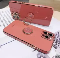 .iPhone12pro ケース カバー  紫　リング付　新品未使用...