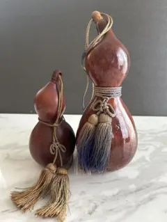 時代物 47cm 特大ひょうたん 瓢箪水筒 縁起物 オブジェ 骨董品 - メルカリ