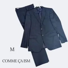 コムサイズム メンズスーツ セットアップ ネイビー 紺 シャドーストライプ M