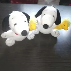お座りスヌーピー＆ウッドストック マスコット 2体セット　ぬいぐるみ