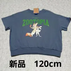 新品　ズートピア　ニック　ジュディ　Tシャツ 120cm　半袖　ネイビーのサムネイル