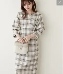 新品 natural couture パール取外し2way お上品ワンピース F