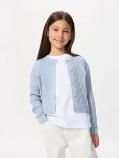 ユニクロ　UNIQLO GIRLS ウォッシャブルニットリブカーディガン　160