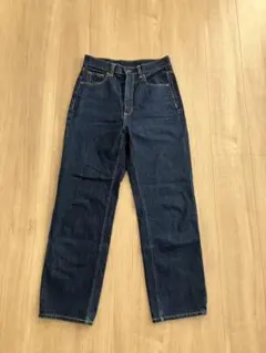 GUレディース　Mサイズ　ハイウエスト ダークブルーデニム ストレート