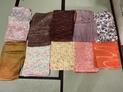 まとめ売　正絹小紋 10点セット 着物リメイクや手芸材料にどうぞ