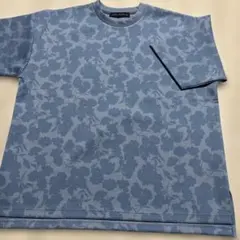 nano universe 花柄 半袖Tシャツ ブルー