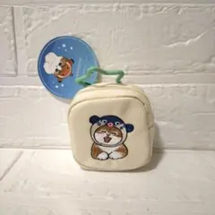 mofusand カラビナつき刺繍スクエアミニポーチ