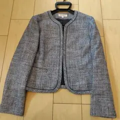 ノーカラーツイードフォーマルスーツ 11号