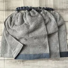 おりこうタオル おりこうエプロン ブルーグレー 二重 3枚セット