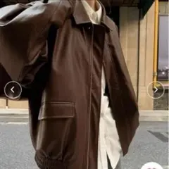 ビッグシルエットフェイクレザー ライダースPUブルゾン/ジャケット【男女兼用】