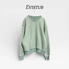 希少 EviStub 変形ネック 短丈 ワイドスウェット ミント Y2K テックのサムネイル