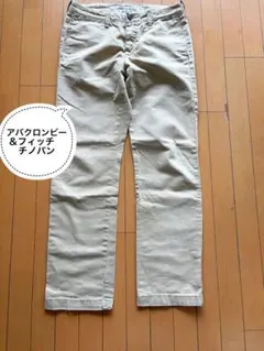至高のヴィンテージ感。アバクロ ボタンフライ チノパン W30 ベージュのサムネイル