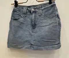 ライトブルーデニムミニスカート　レディース