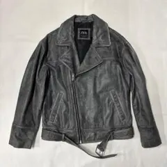 ZARA リアルレザー ダブルライダースジャケット 本革