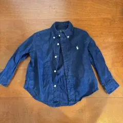 Ralph Lauren リネン長袖シャツ ネイビー 2歳　90センチ